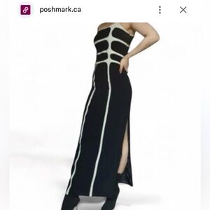 Elegant Navy Dress with White Leather accent